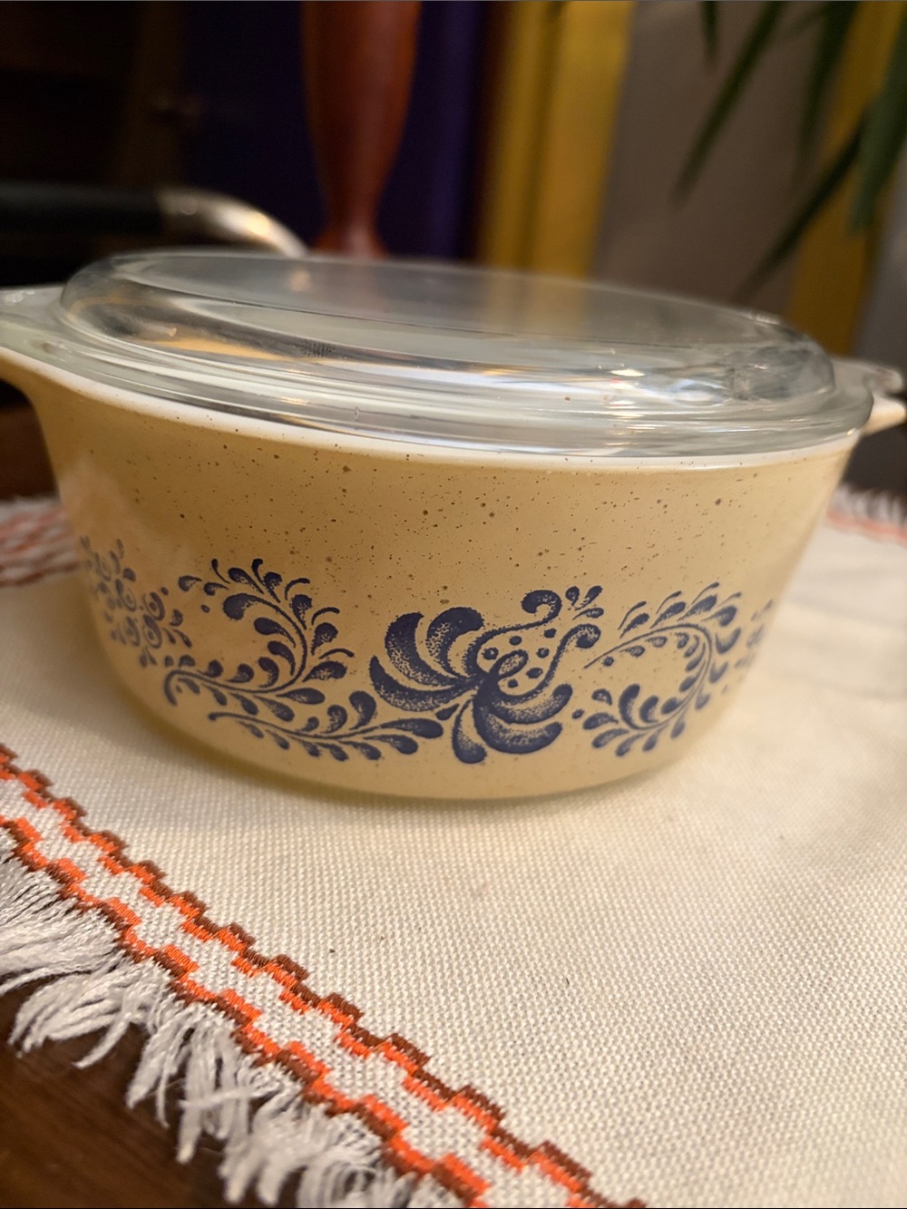 Vintage Pyrex 473 Homestead 1 QT Casserole Dish with Clear Lid 470-C MINT